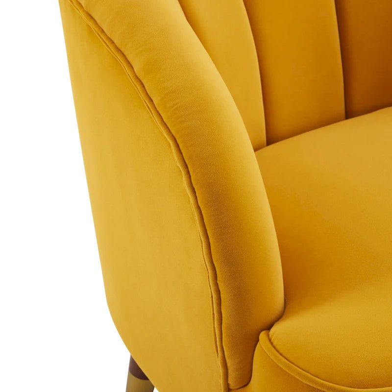 Poltroncina a Botte Imbottita con Gambe in Legno