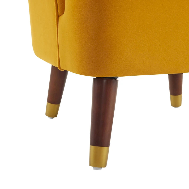 Poltroncina a Botte Imbottita con Gambe in Legno