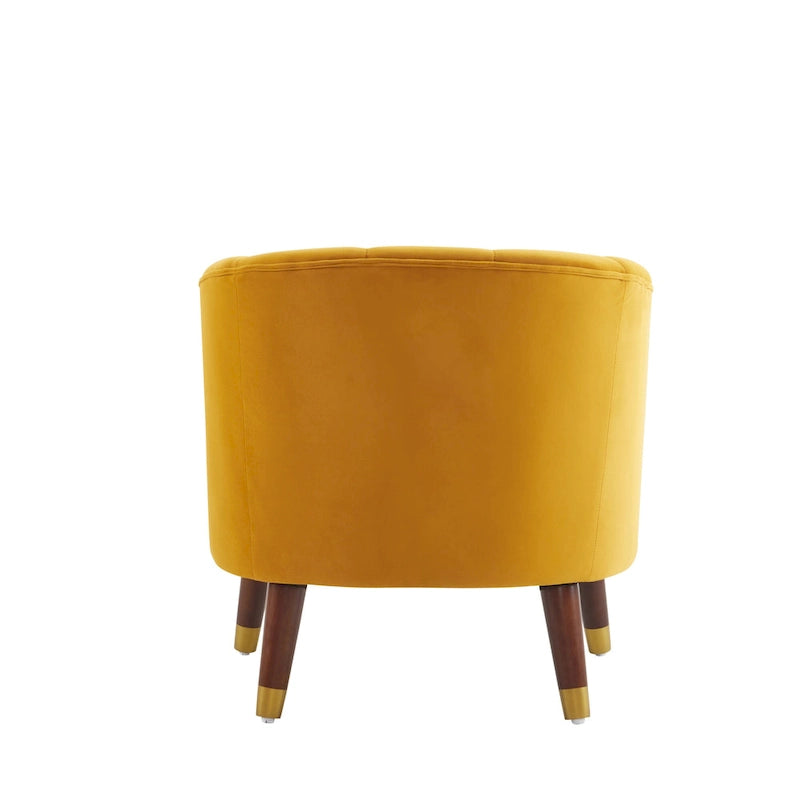 Poltroncina a Botte Imbottita con Gambe in Legno