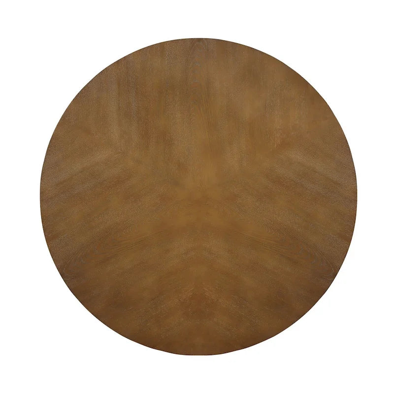 Tavolino da caffè rotondo in legno stile Mid-Century per soggiorno in stile rustico