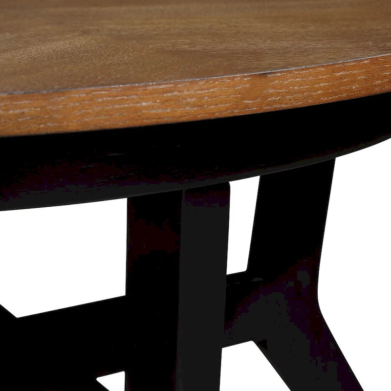 Tavolino da caffè rotondo in legno stile Mid-Century per soggiorno in stile rustico