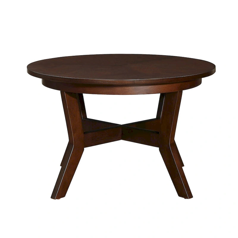 Tavolino da caffè rotondo in legno stile Mid-Century per soggiorno in stile rustico