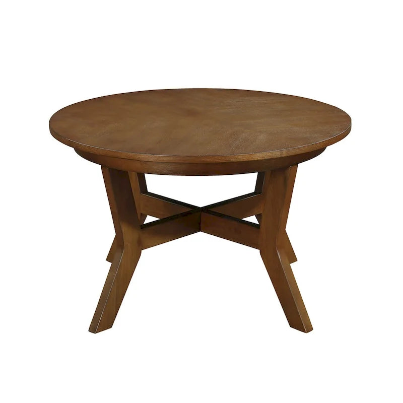 Tavolino da caffè rotondo in legno stile Mid-Century per soggiorno in stile rustico
