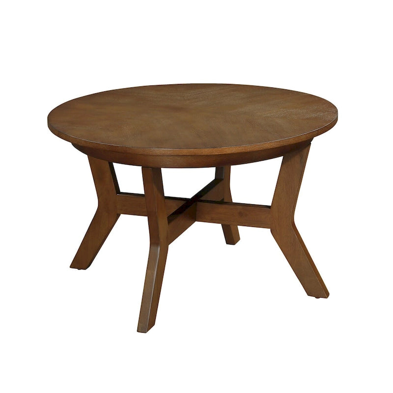 Tavolino da caffè rotondo in legno stile Mid-Century per soggiorno in stile rustico