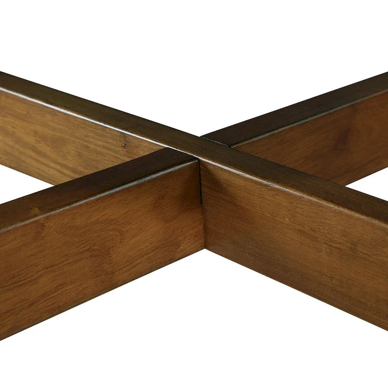 Tavolino da caffè rotondo in legno stile Mid-Century per soggiorno in stile rustico