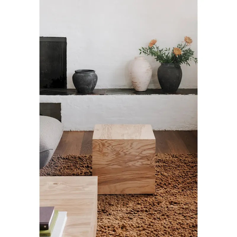 Tavolino moderno in radica naturale - 18L x 18P x 16A