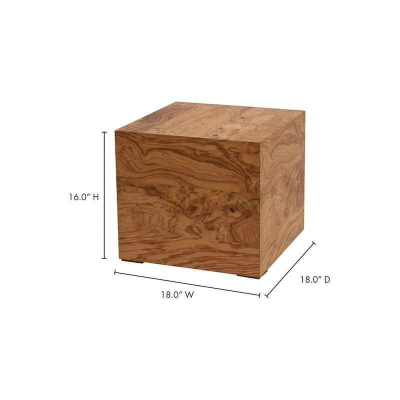 Tavolino moderno in radica naturale - 18L x 18P x 16A