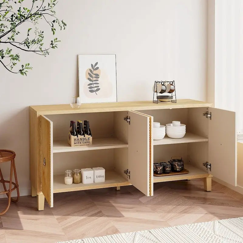 Credenza/Buffet 60 Vintage a 4 ante con motivo intagliato