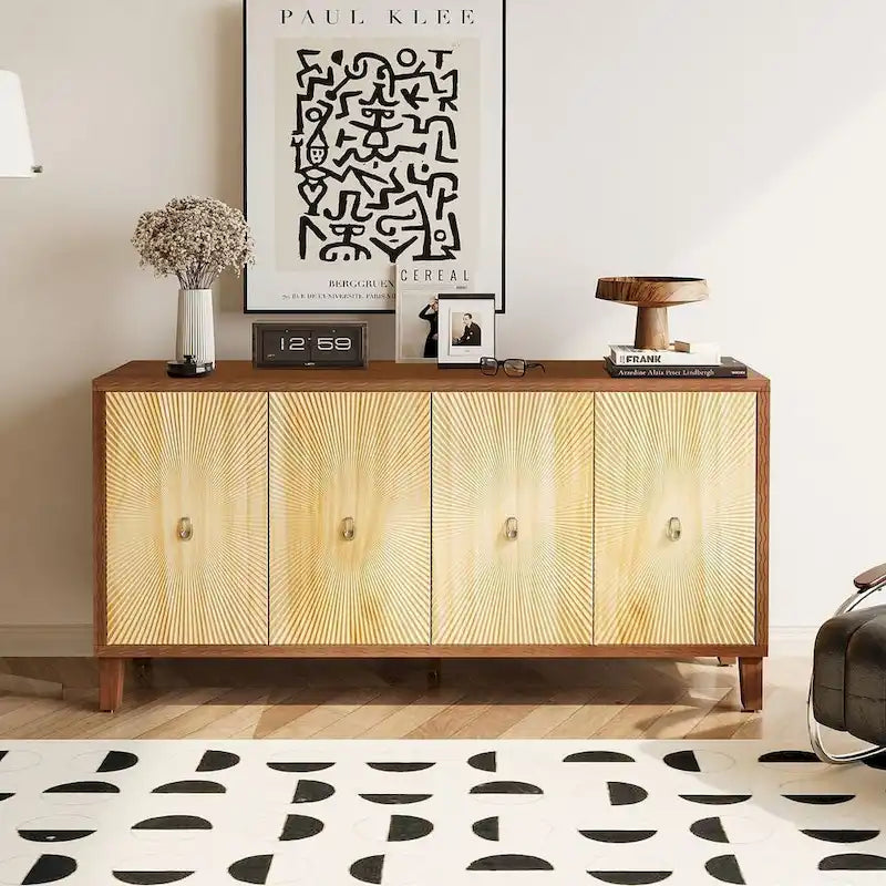 Credenza/Buffet 60 Vintage a 4 ante con motivo intagliato