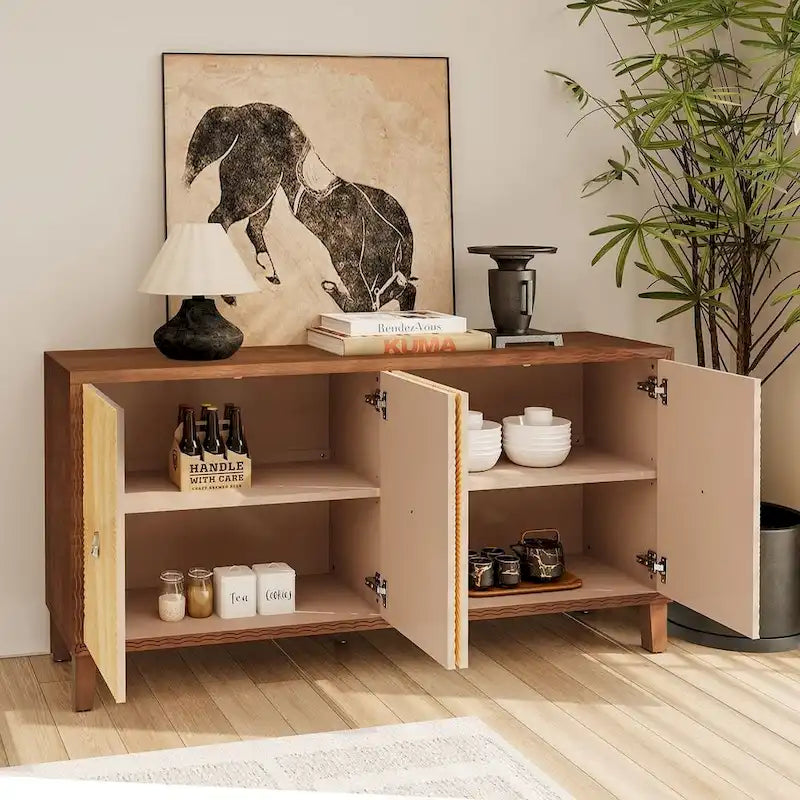 Credenza/Buffet 60 Vintage a 4 ante con motivo intagliato