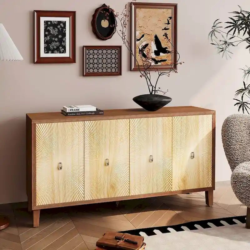 Credenza/Buffet 60 Vintage a 4 ante con motivo intagliato
