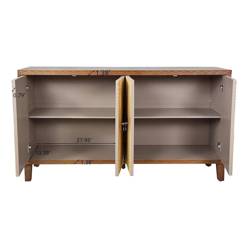 Credenza/Buffet 60 Vintage a 4 ante con motivo intagliato
