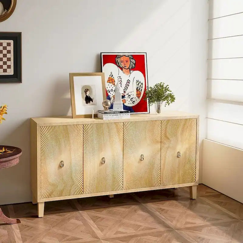 Credenza/Buffet 60 Vintage a 4 ante con motivo intagliato