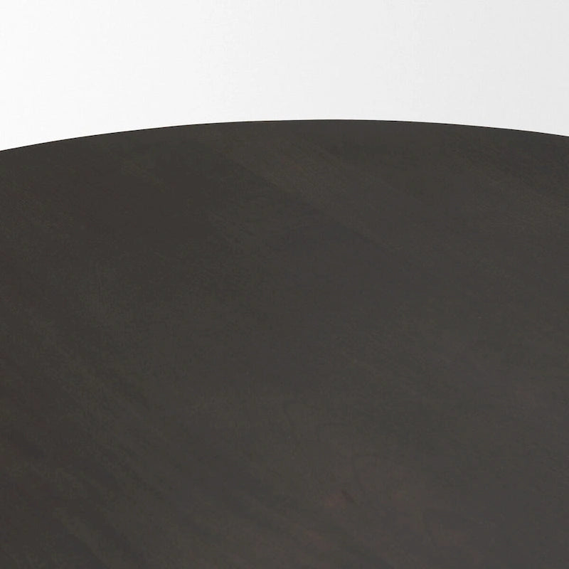 Tavolo da Pranzo Rotondo con Base Geometrica in Legno Testurizzato Espresso - 60,0L x 60,0W x 30,0H
