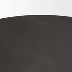 Tavolo da Pranzo Rotondo con Base Geometrica in Legno Testurizzato Espresso - 60,0L x 60,0W x 30,0H