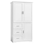Armadio portaoggetti con ante e tre cassetti, 81 cm L x 183 cm H