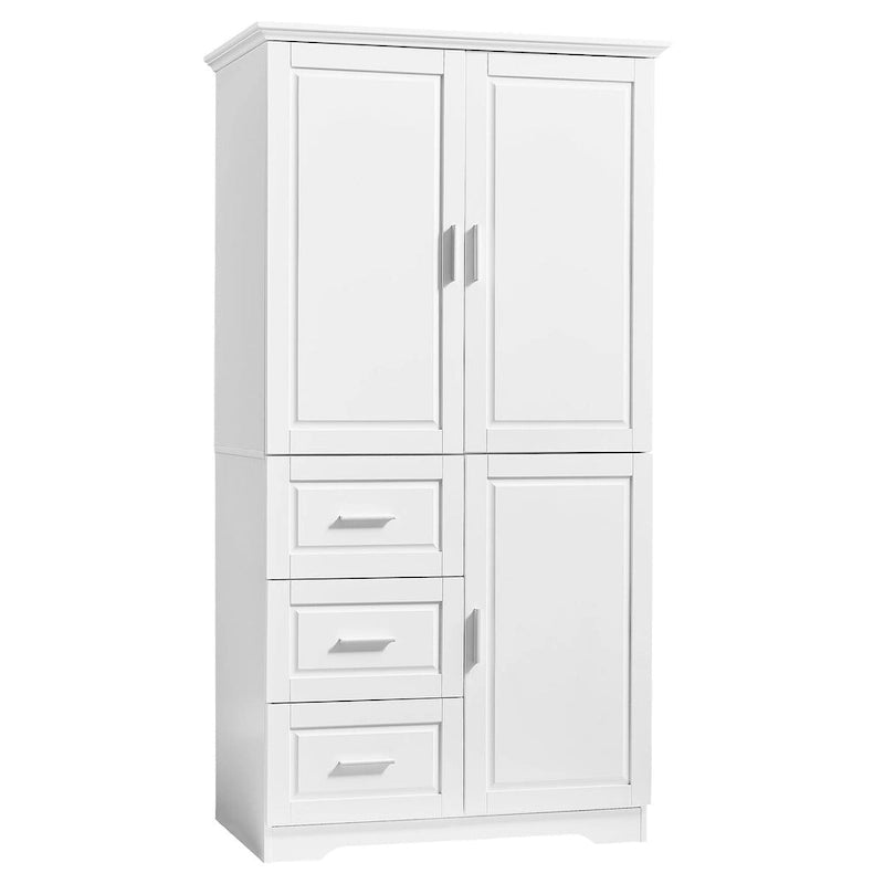 Armadio portaoggetti con ante e tre cassetti, 81 cm L x 183 cm H