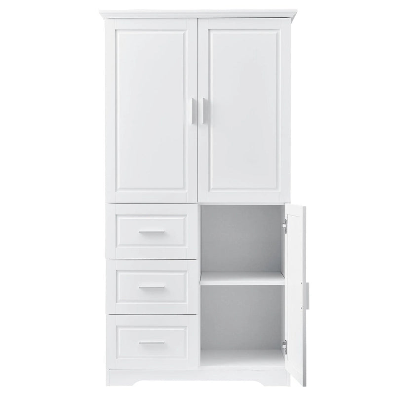 Armadio portaoggetti con ante e tre cassetti, 81 cm L x 183 cm H