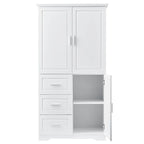 Armadio portaoggetti con ante e tre cassetti, 81 cm L x 183 cm H