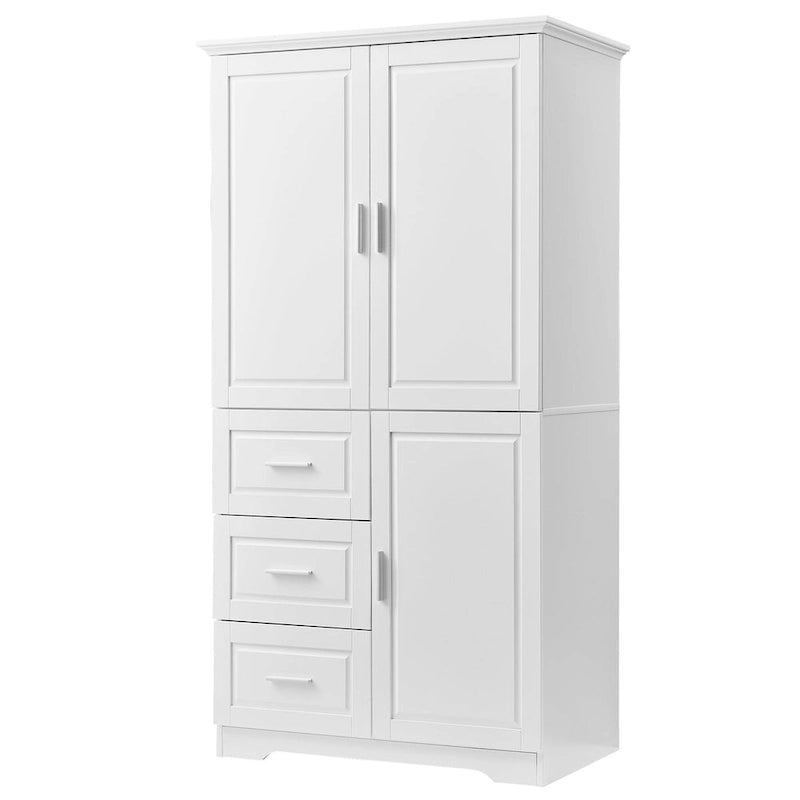 Armadio portaoggetti con ante e tre cassetti, 81 cm L x 183 cm H