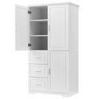 Armadio portaoggetti con ante e tre cassetti, 81 cm L x 183 cm H