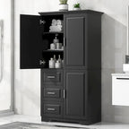 Armadio portaoggetti con ante e tre cassetti, 81 cm L x 183 cm H