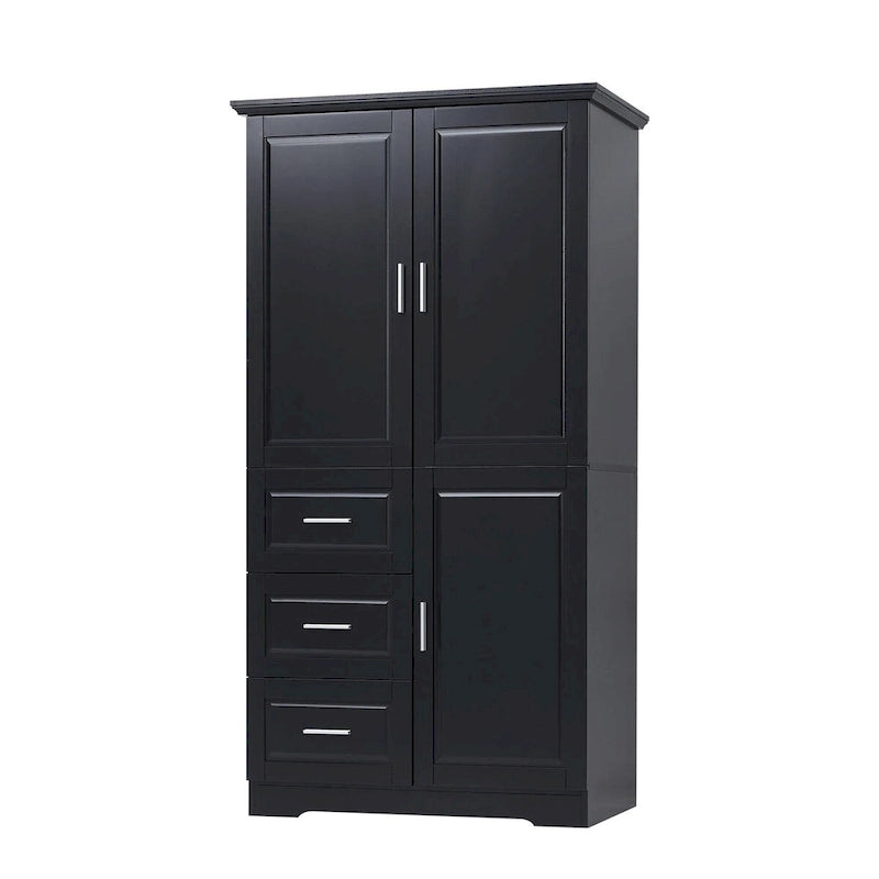 Armadio portaoggetti con ante e tre cassetti, 81 cm L x 183 cm H