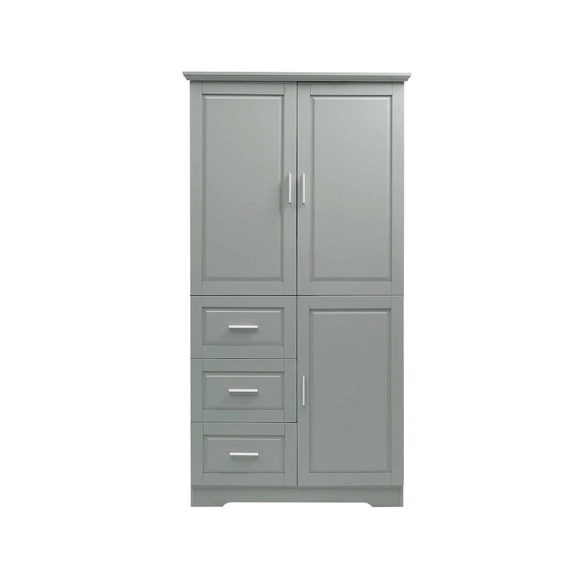 Armadio portaoggetti con ante e tre cassetti, 81 cm L x 183 cm H