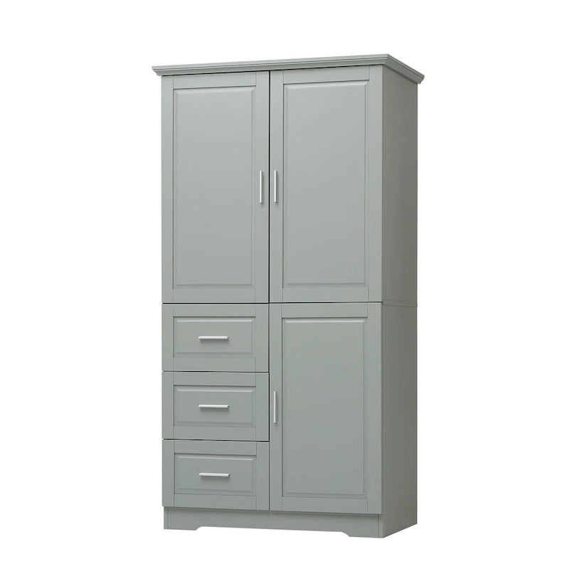 Armadio portaoggetti con ante e tre cassetti, 81 cm L x 183 cm H