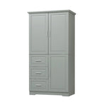 Armadio portaoggetti con ante e tre cassetti, 81 cm L x 183 cm H