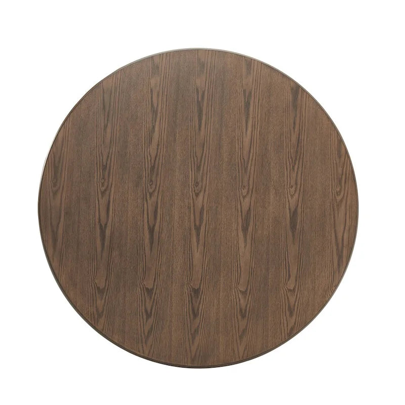 Tavolo da pranzo rotondo da 42 pollici per 4 persone, tavolo da cucina retrò, tavolo da pranzo in legno con gambe in legno massello, facilissimo da montare